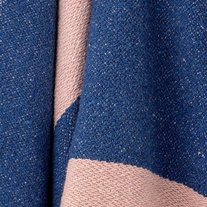 Bloomingville Cadeo Decke, Blau, Recycelte Baumwolle