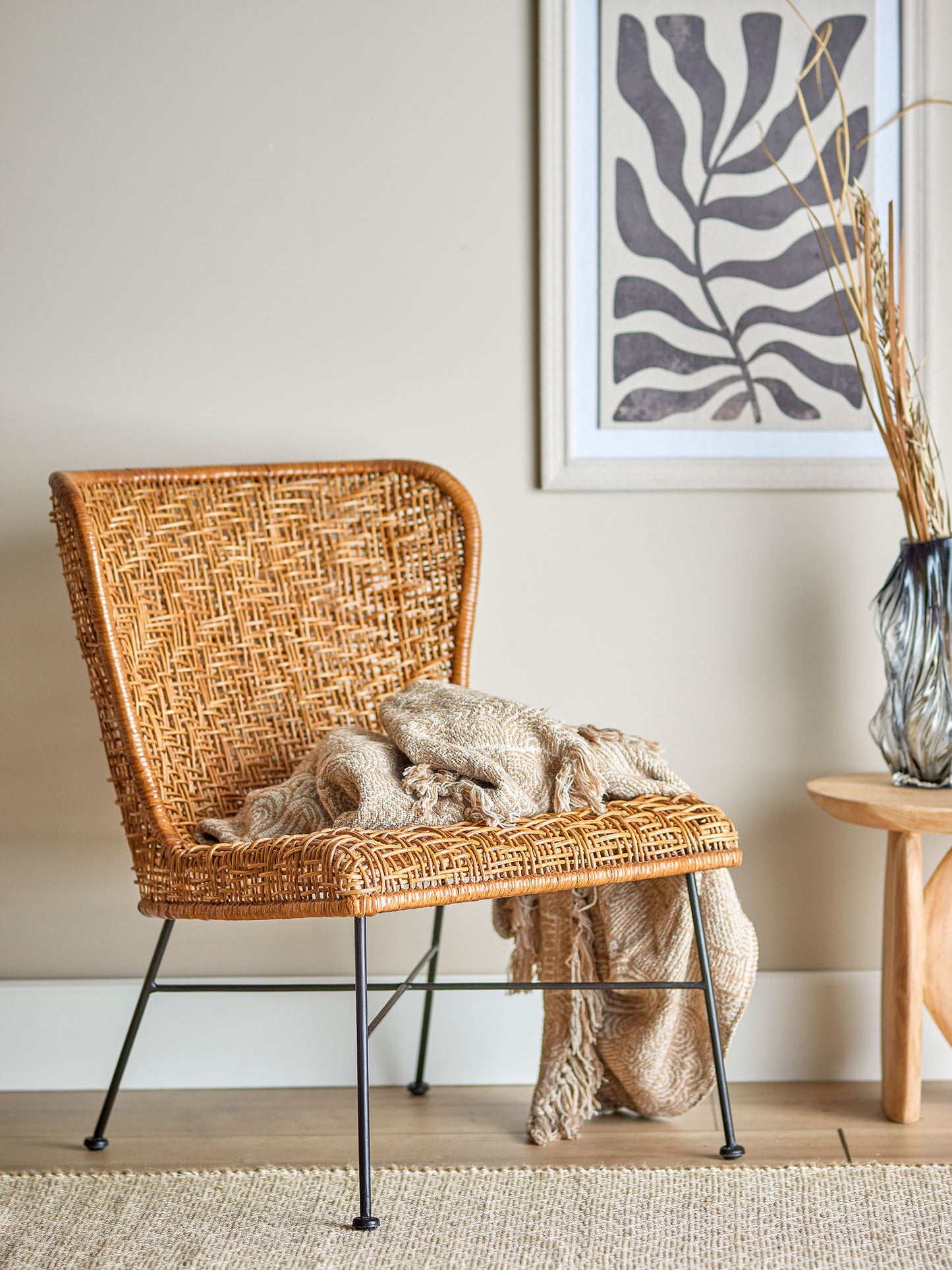 Bloomingville Somme Loungesessel, Natur, Rattan