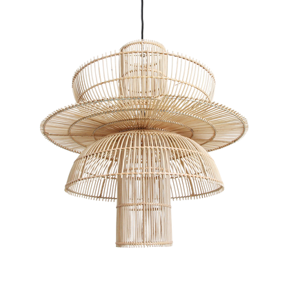Saturn Hängelampe aus Rattan