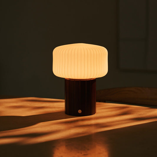Dunkelbraune wiederaufladbare Tischlampe Margaux