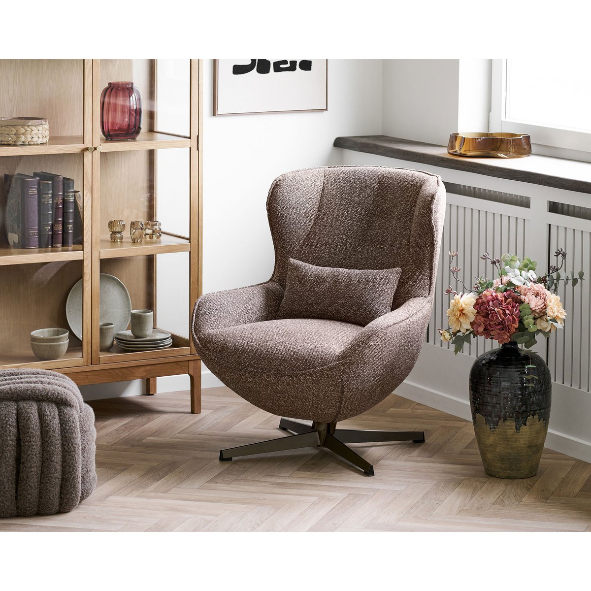 Napier Pouf, braun, 48x48x43 cm