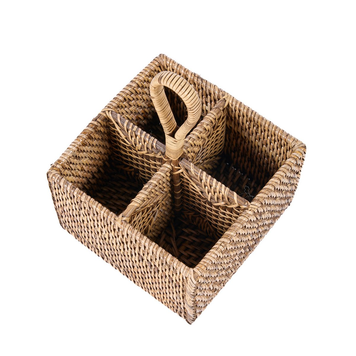 Der Rattan-Besteckbehälter Nr. 4 – Naturbraun