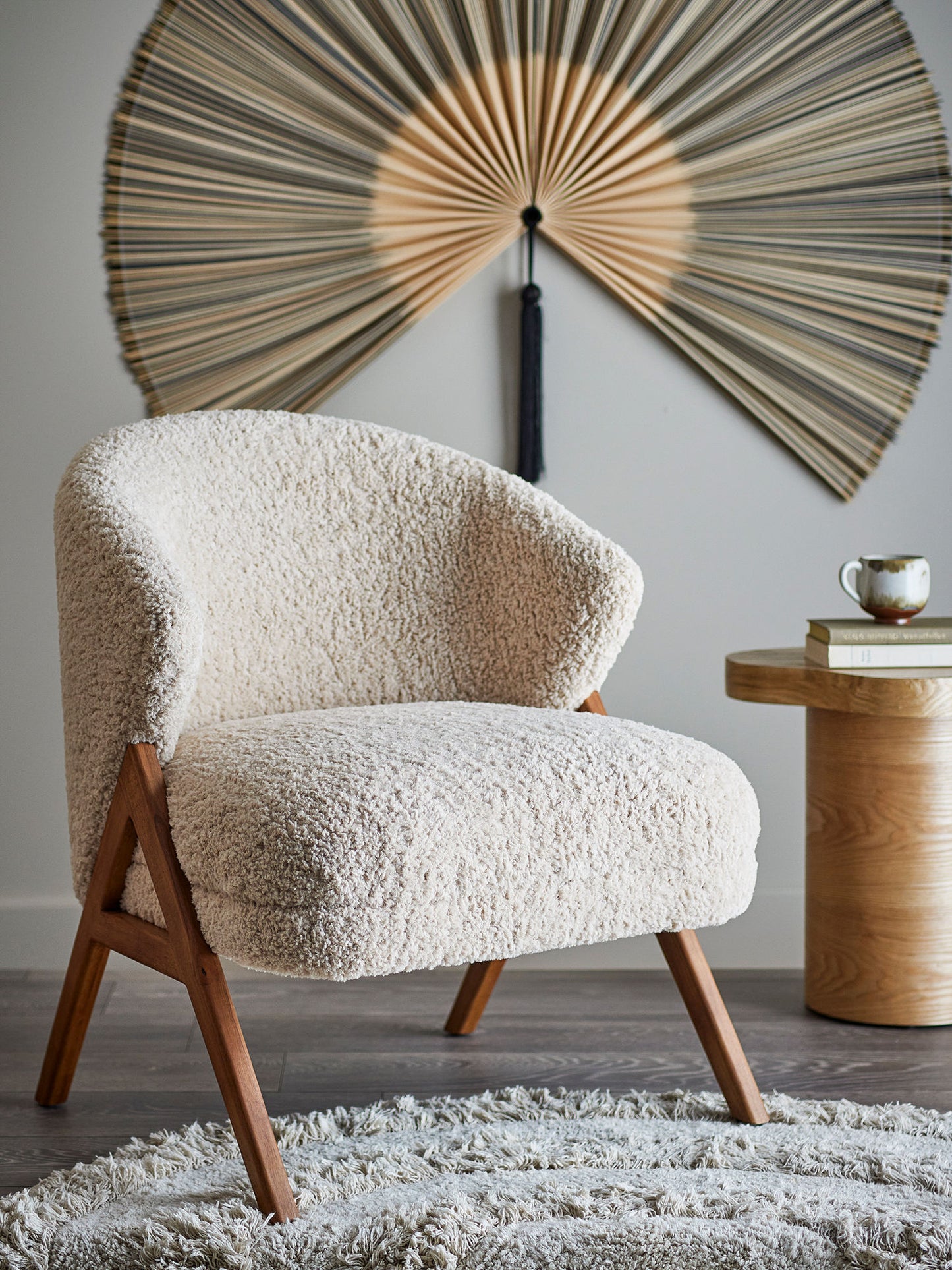 Bloomingville Camino Loungesessel, Natur, FSC®100%, Gummibaumholz