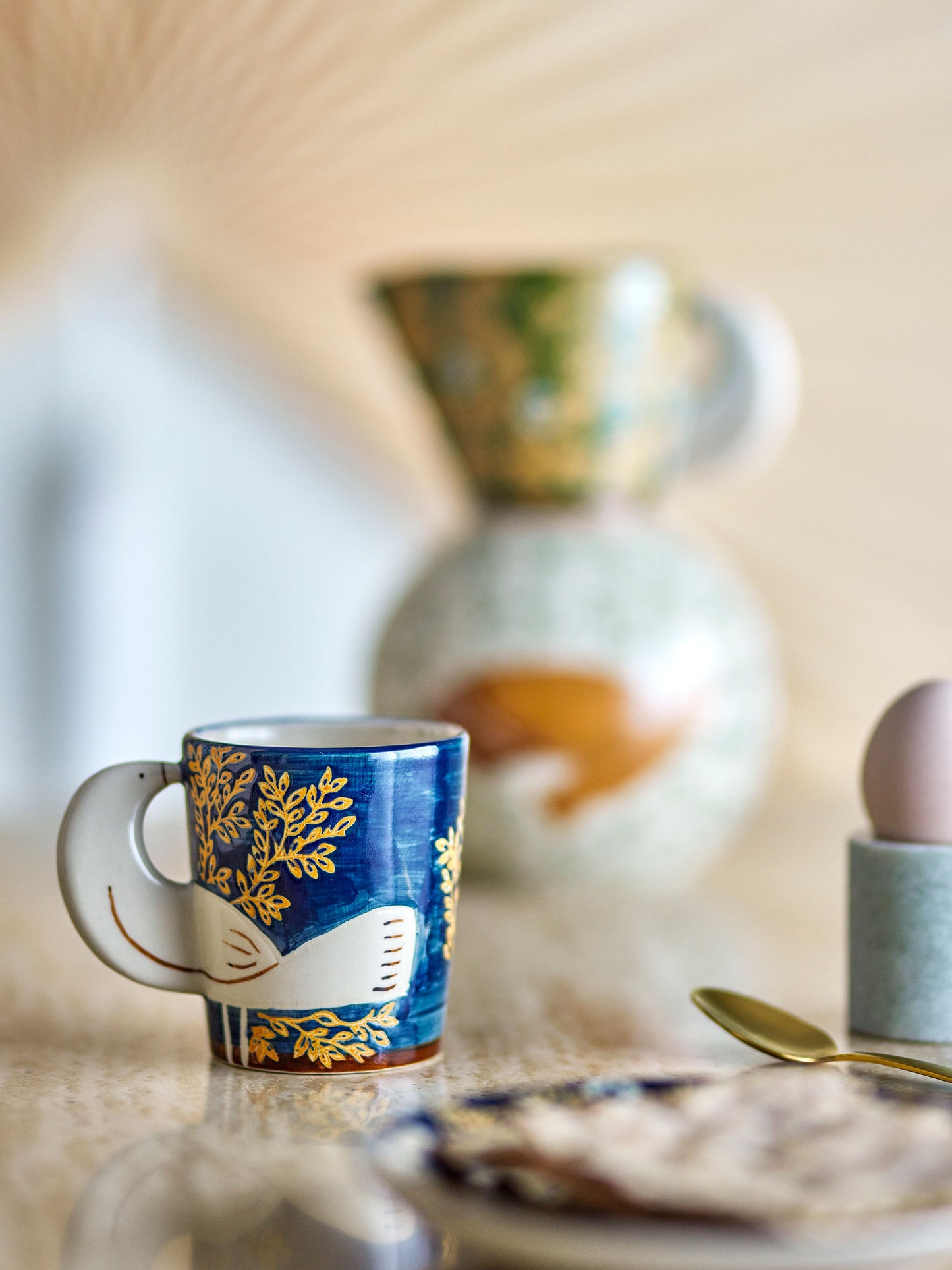 Bloomingville Hezha Tasse, Blue, Steingut
