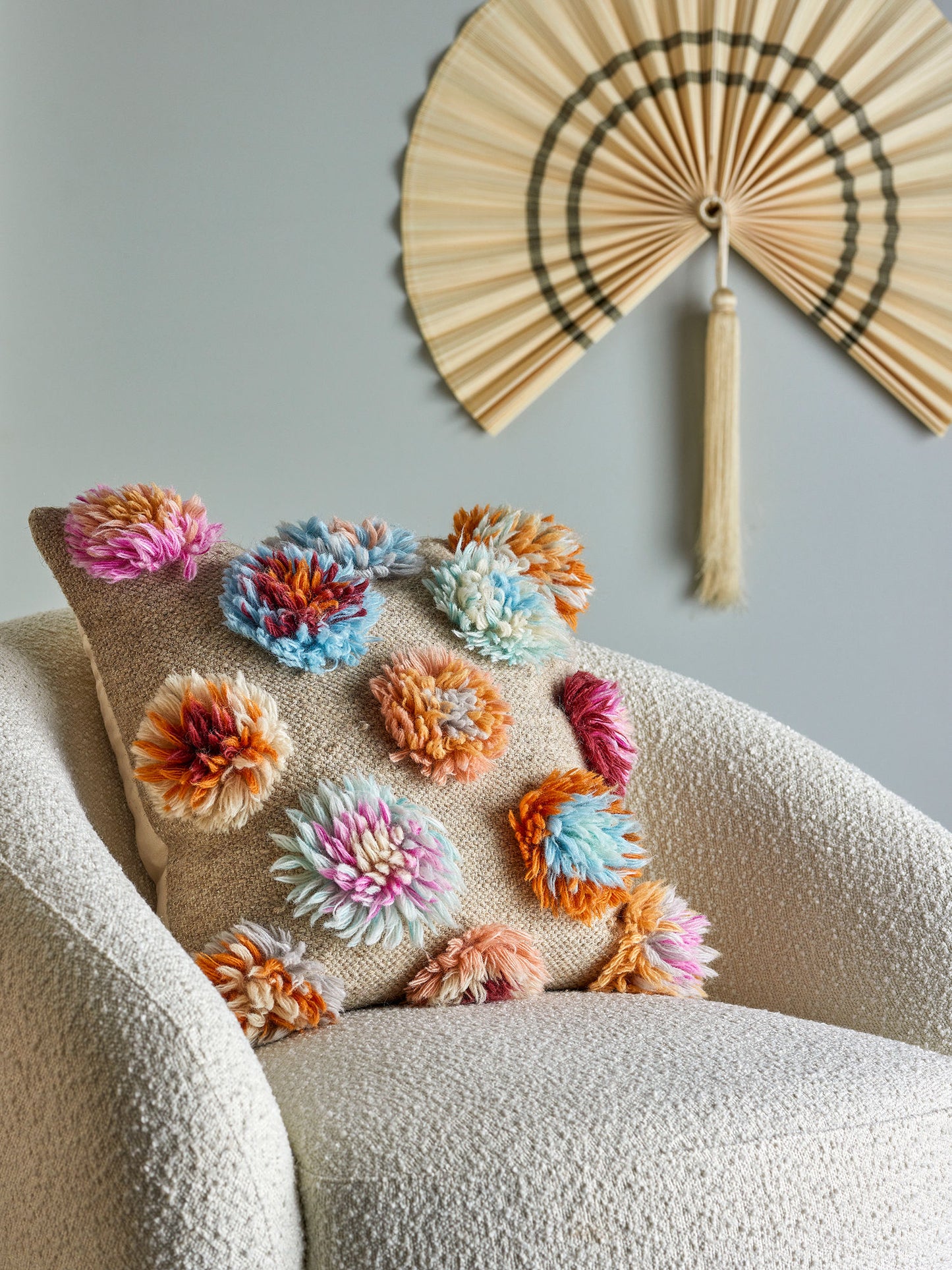 Bloomingville Somma Kissen, Bunt, Wolle