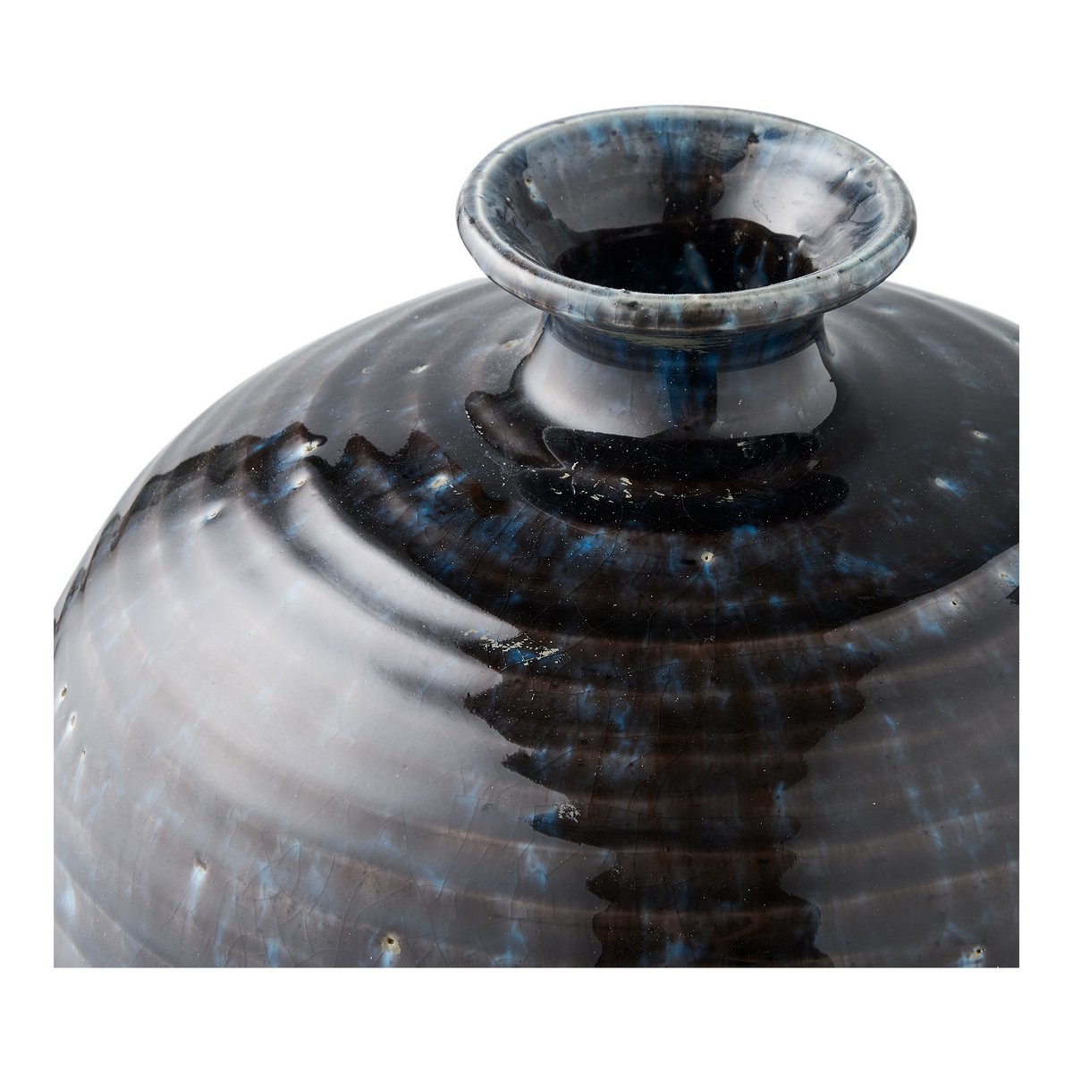 Vase aus Keramik, dunkelblau