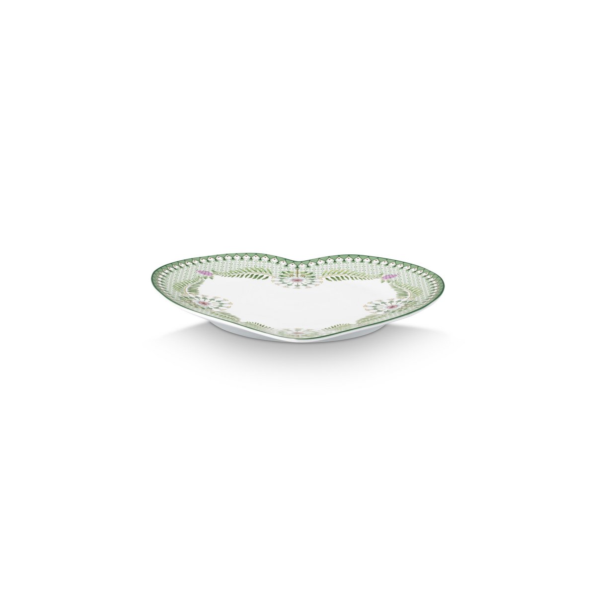 Pip Studio Teller Heart Shape Plates Lily&Lotus Light Green 21.5cm