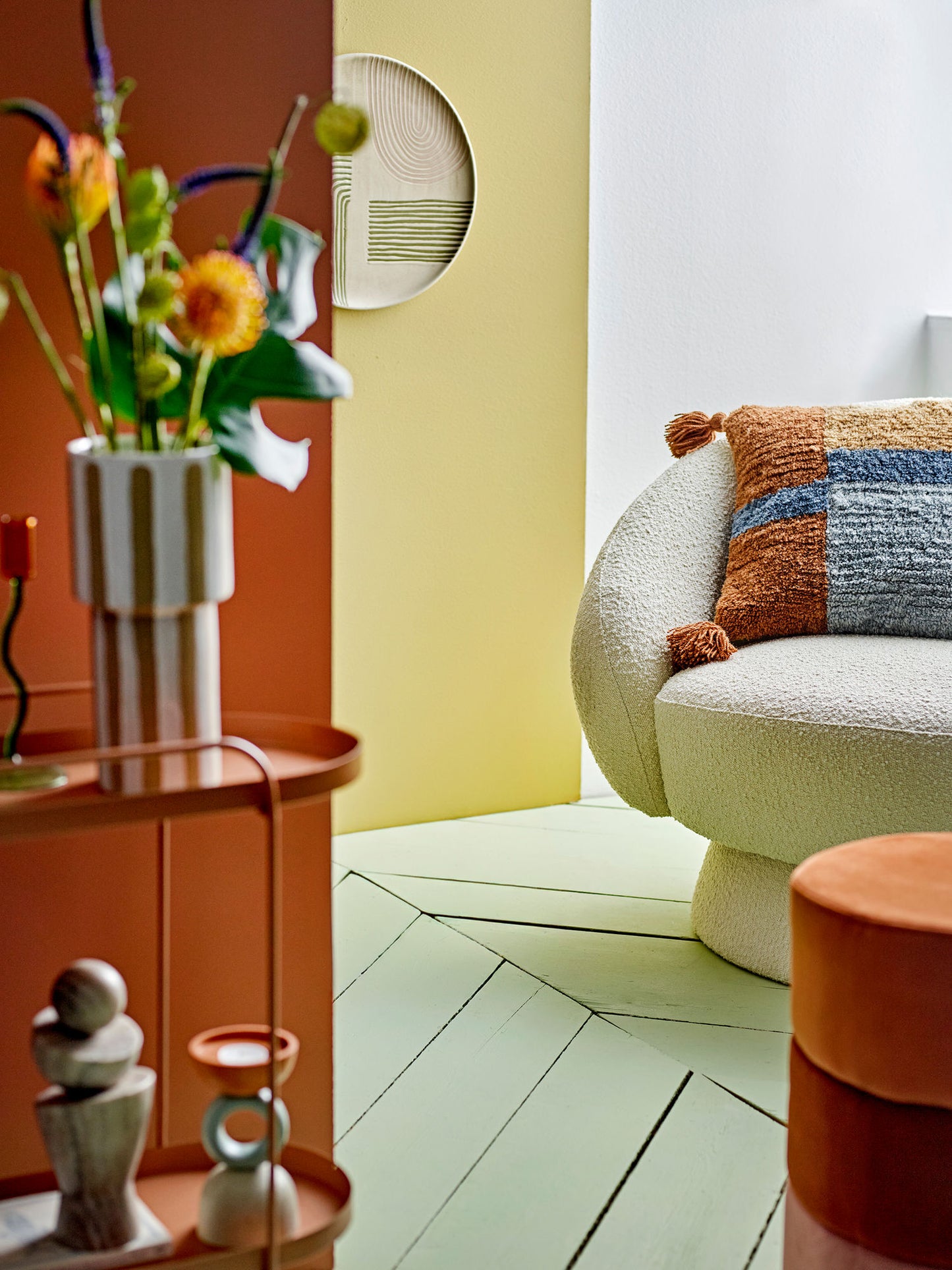 Bloomingville Ted Loungesessel, Weiß, Polyester