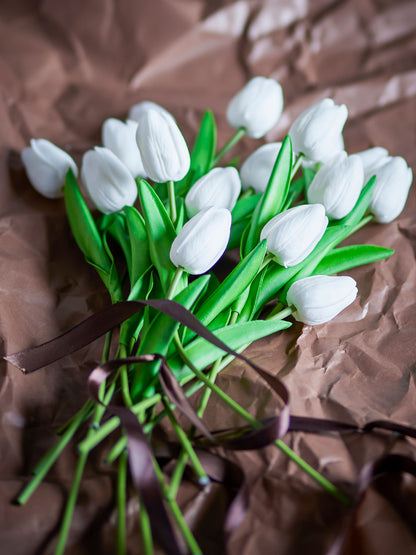 Bloomingville Tulip Blumenstrauß, Weiß, Künstliche Blumen