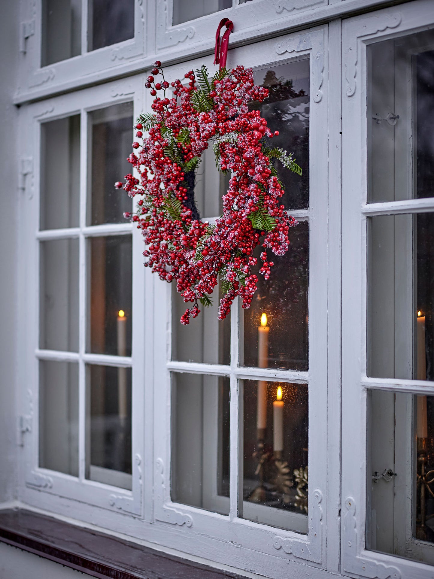 Bloomingville Winter Berry Kranz, Rot, Künstliche Blumen