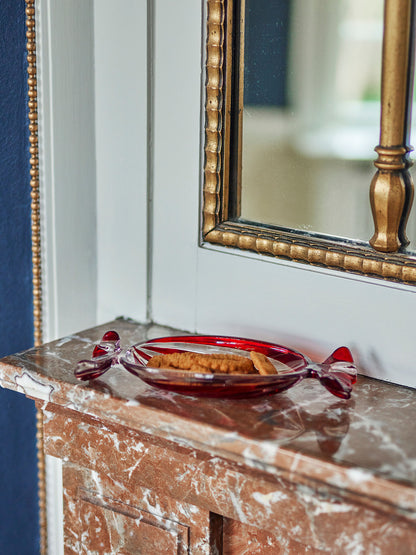 Bloomingville Sweetie Servierplatte, Rot, Glas