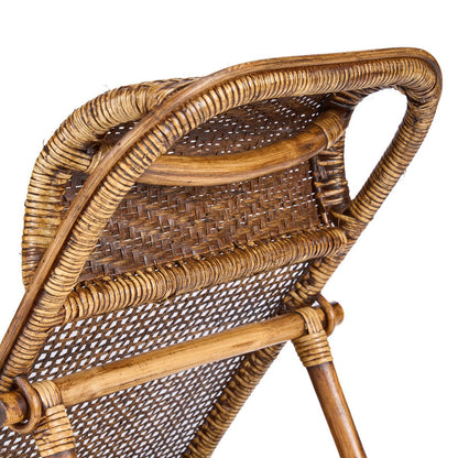 Die Rattan-Bodenliege – dunkles Walnussholz