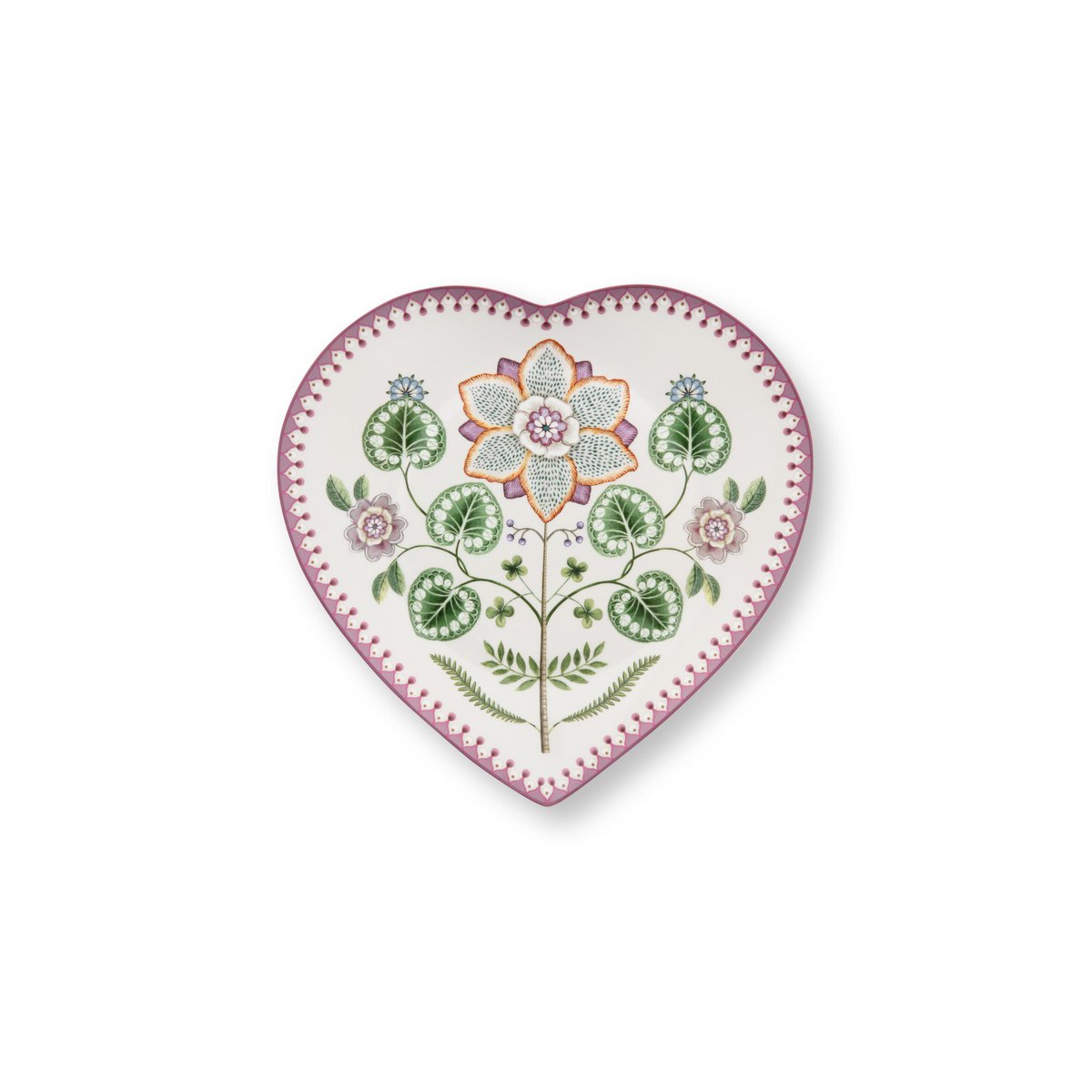 Set/2 Heart Shape Plates Lily&Lotus Lilac 21.5cm