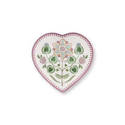 Set/2 Heart Shape Plates Lily&Lotus Lilac 21.5cm
