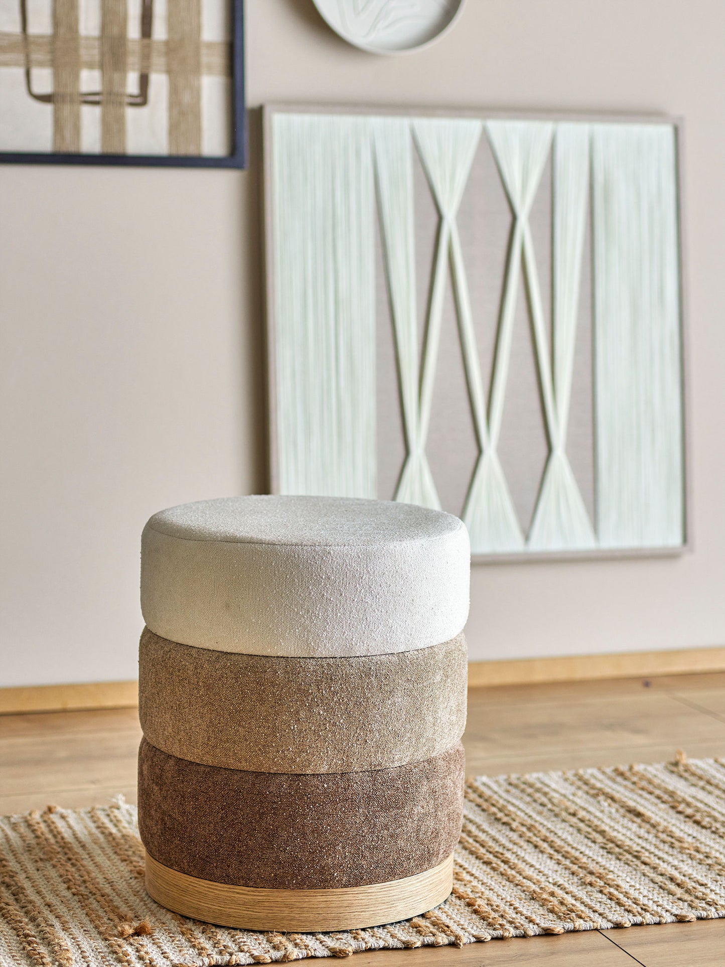 Bloomingville Bilbao Pouf, Braun, Polyester