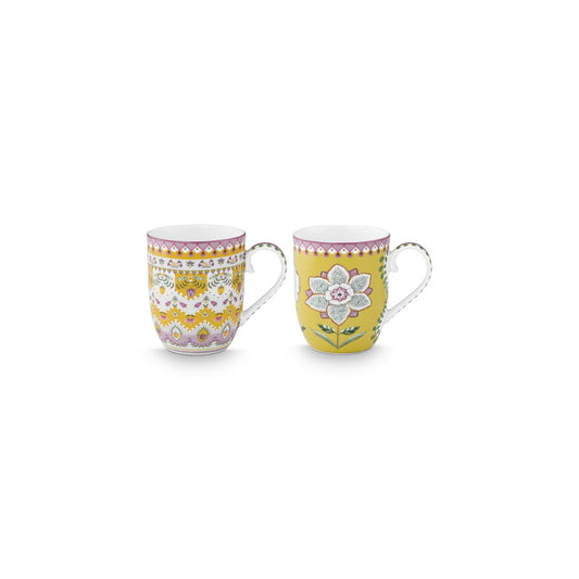 Pip Studio Becher 2x Small Lily&Lotus Yellow