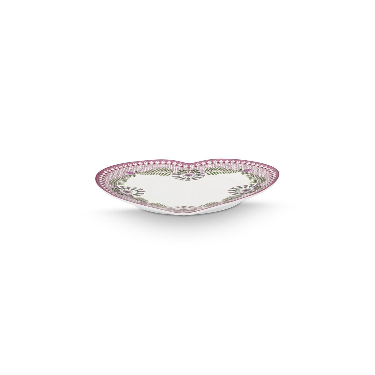 Set/2 Heart Shape Plates Lily&Lotus Lilac 21.5cm