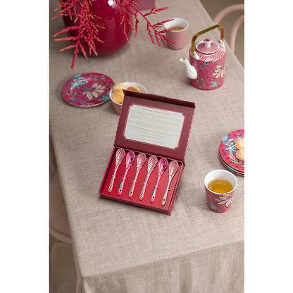 Giftset Teelöffel Oriental Flower Festival Dark Pink 13cm
