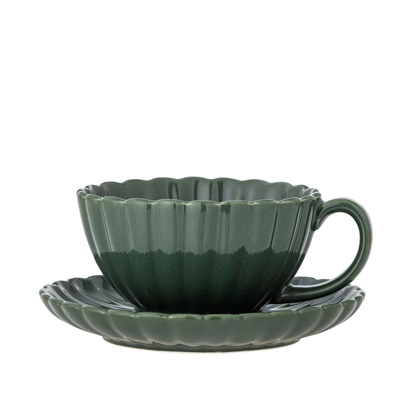 Bloomingville Latina Tasse mit Untertasse, Grün, Steingut
