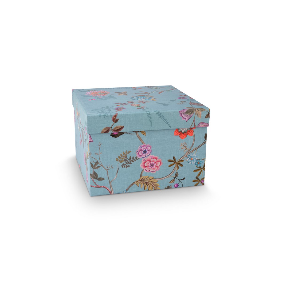 Pip Studio Aufbewahrungsbox Square Blooming Tales Blue-Khaki