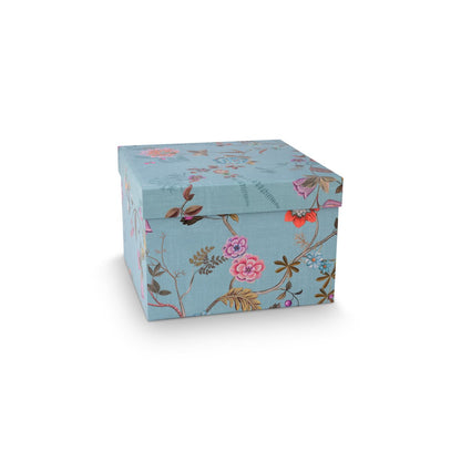 Pip Studio Aufbewahrungsbox Square Blooming Tales Blue-Khaki