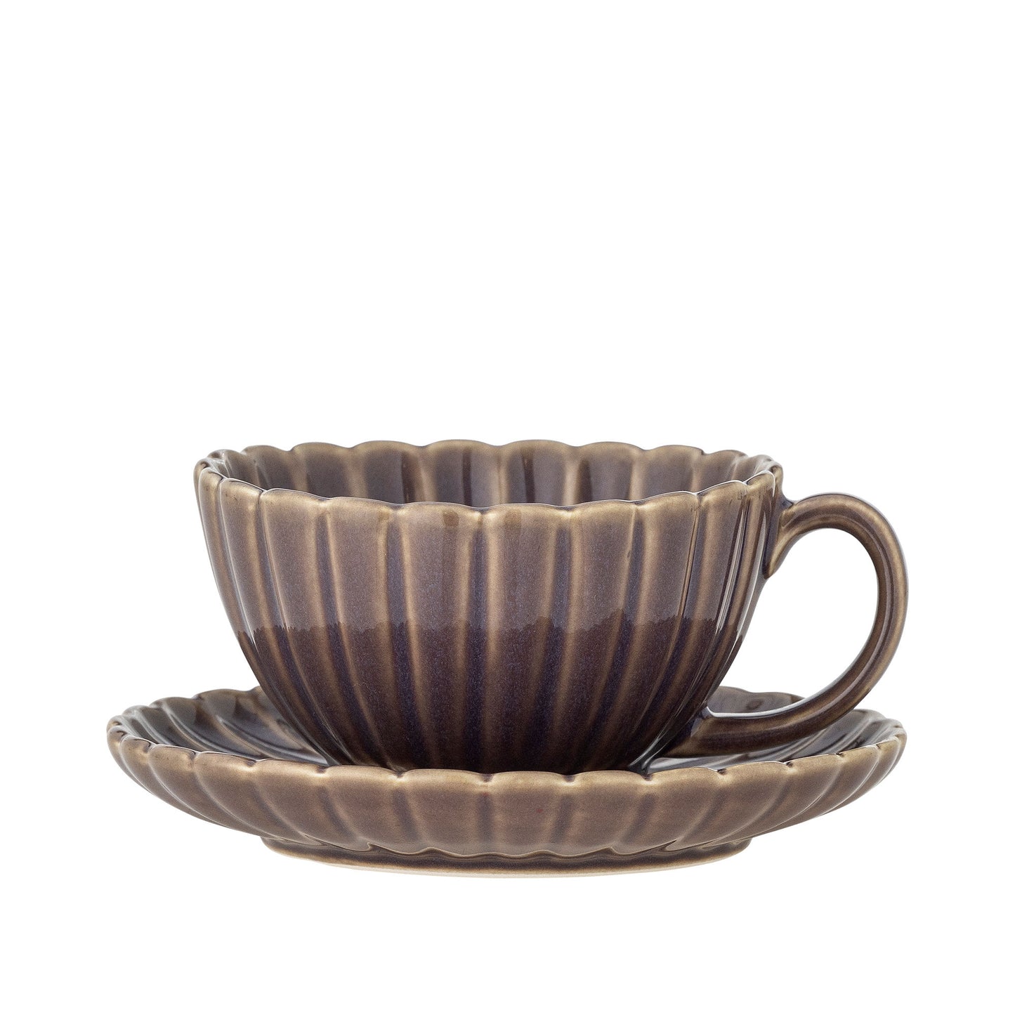 Bloomingville Latina Tasse mit Untertasse, Violett, Steingut