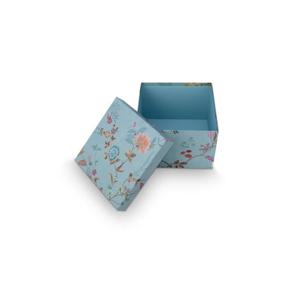 Pip Studio Aufbewahrungsbox Square Blooming Tales Blue-Khaki
