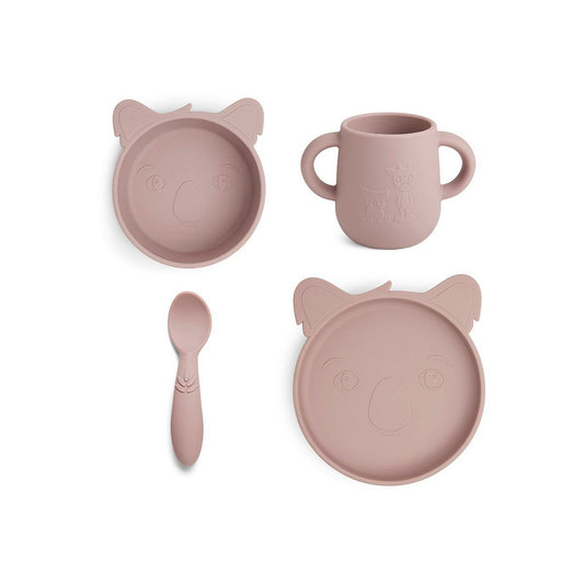 Lykke Silikon-Geschirrset 4er-Pack Koala-Woodrose
