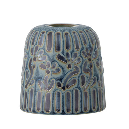 Bloomingville Samsin Kerzenhalter, Blue, Steingut