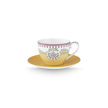 Pip Studio Teetassen und Untertassen Lily&Lotus Tiles Yellow