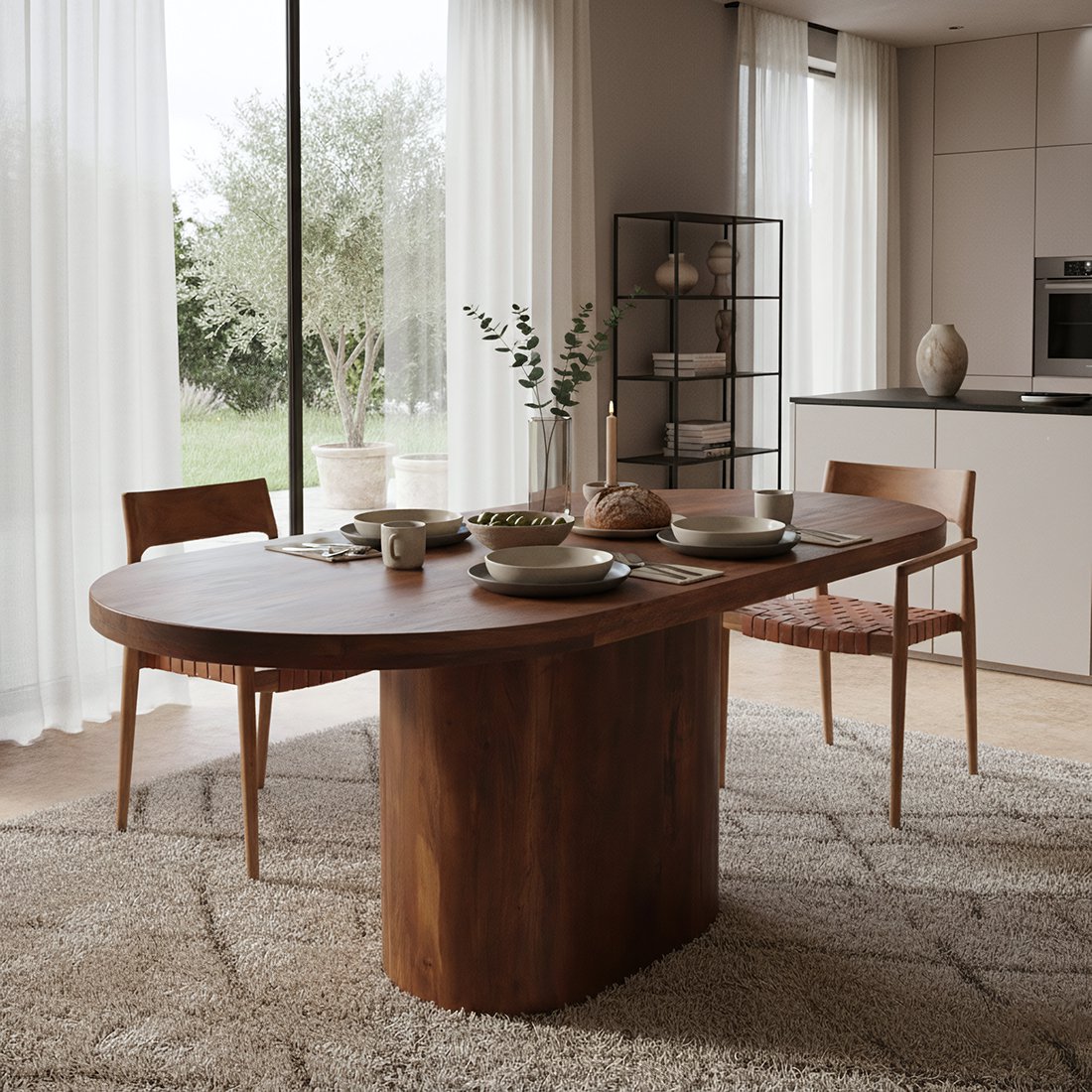 Bullnose längliches Esstisch 180, 200 oder 240 cm