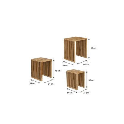 Beistelltischset Yonker Brown