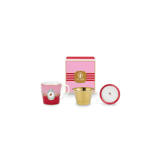 Pip Studio Teetasse One Love Birds Medallion Red-Pink