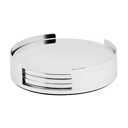 EDZARD 4er Set Untersetzer Due mit Halter, Durchmesser 9 cm, edel versilbert, anlaufgeschützt