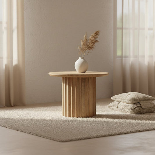 Bullnose Side Table Natural 55cm