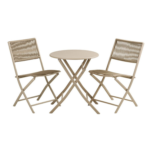 Arcas Bistro-Set, Stühle und Tisch in Taupe