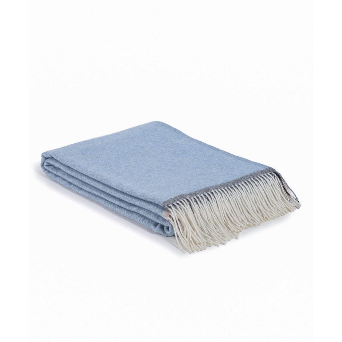 Merino/Kaschmir-Überwurfdecke MILANO – blau