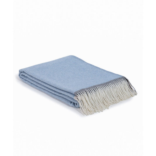 Merino/Kaschmir-Überwurfdecke MILANO – blau
