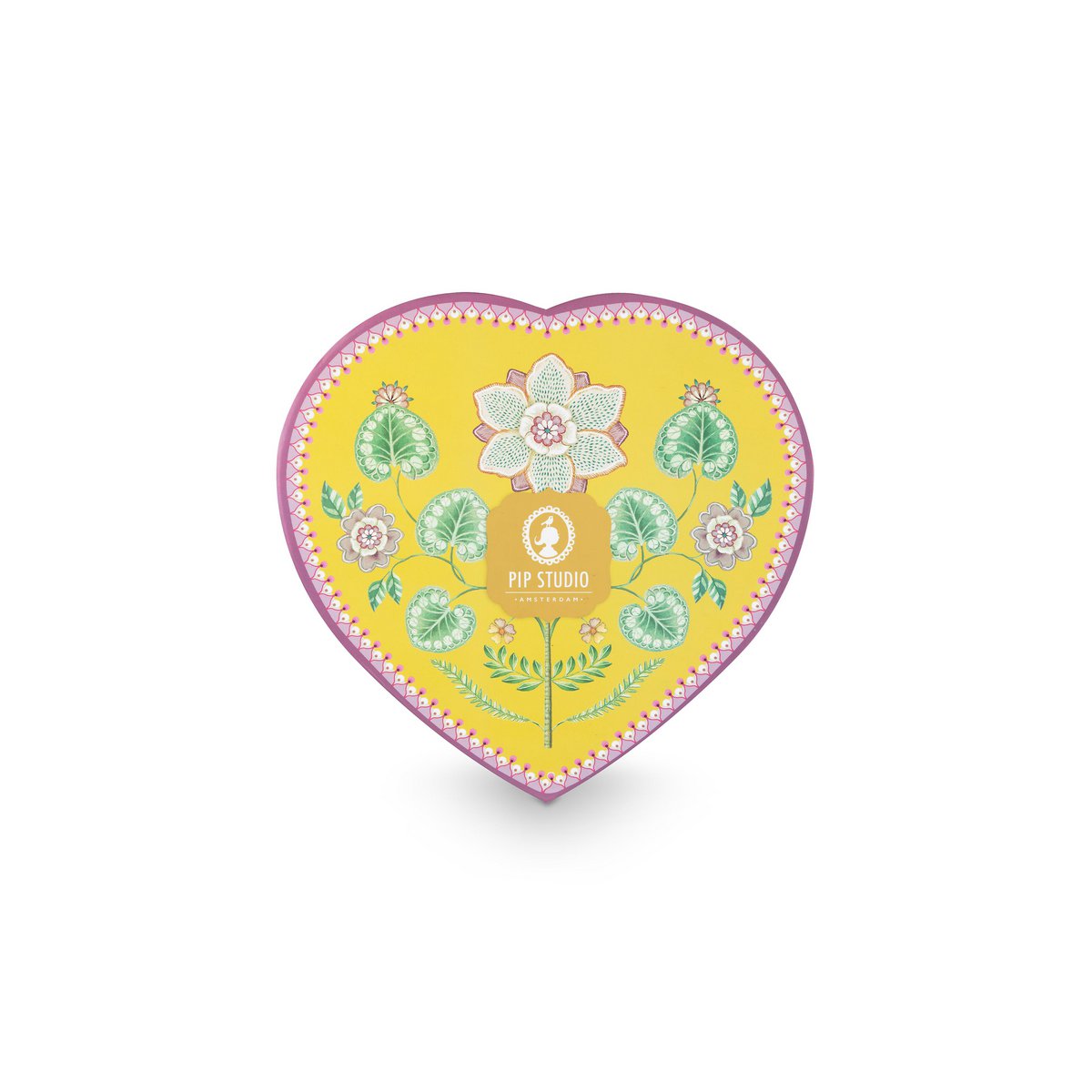 Set/2 Heart Shape Plates Lily&Lotus Yellow 21.5cm