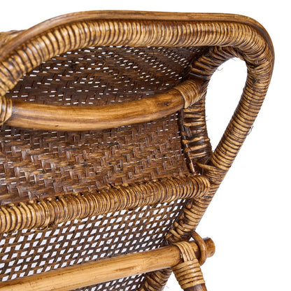 Die Rattan-Bodenliege – dunkles Walnussholz