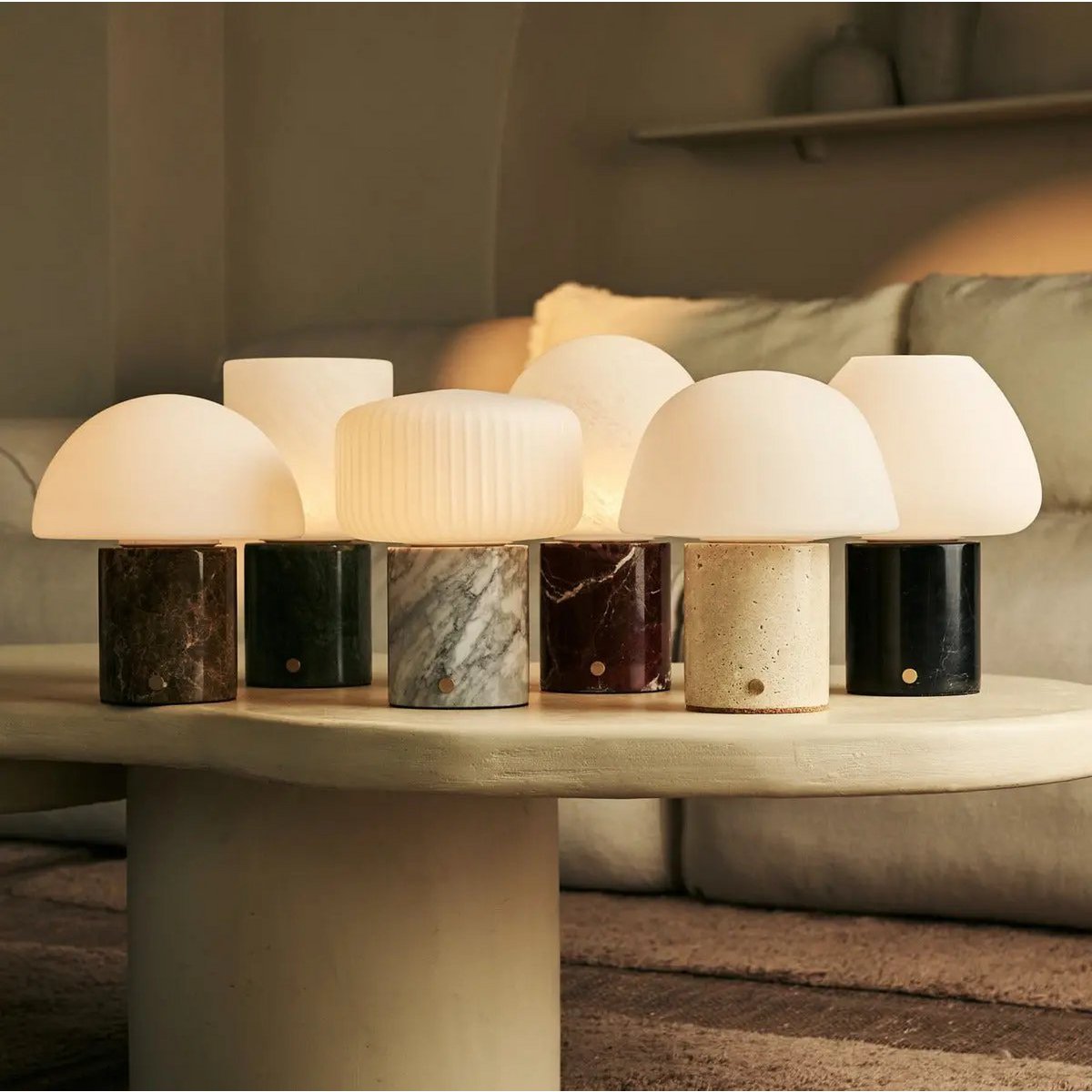 Verde Alpi Marmor Wiederaufladbare Tischlampe