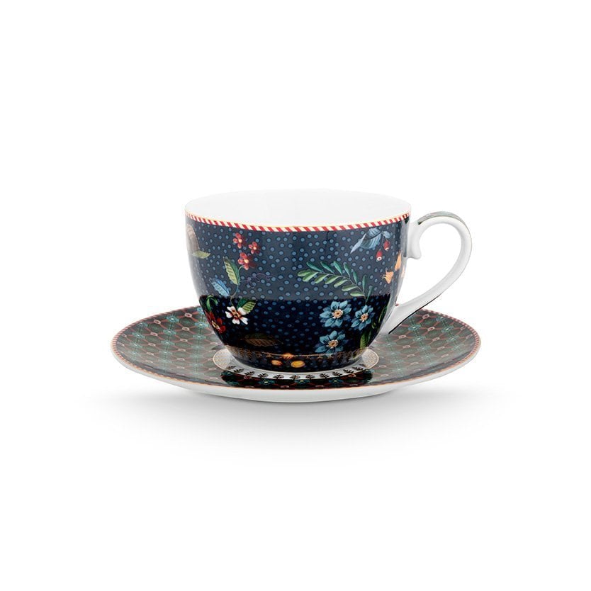 Pip Studio Teetassen und Untertassen Berry Blues 280ml