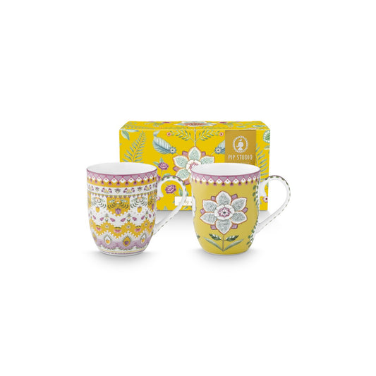 Pip Studio Becher 2x Small Lily&Lotus Yellow