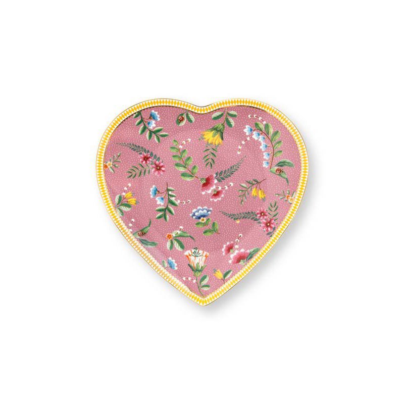 Pip Studio Teller Heart Shape Plates La Majorelle Pink 21.5cm