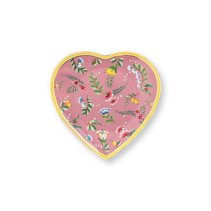 Pip Studio Teller Heart Shape Plates La Majorelle Pink 21.5cm