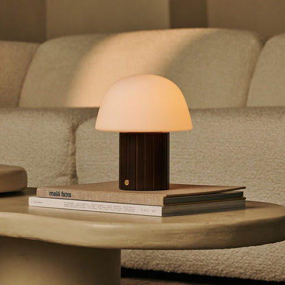 Etienne Dunkelbraune wiederaufladbare Tischlampe