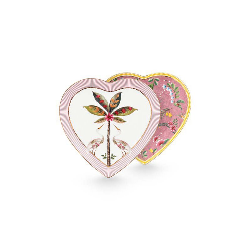 Pip Studio Teller Heart Shape Plates La Majorelle Pink 21.5cm