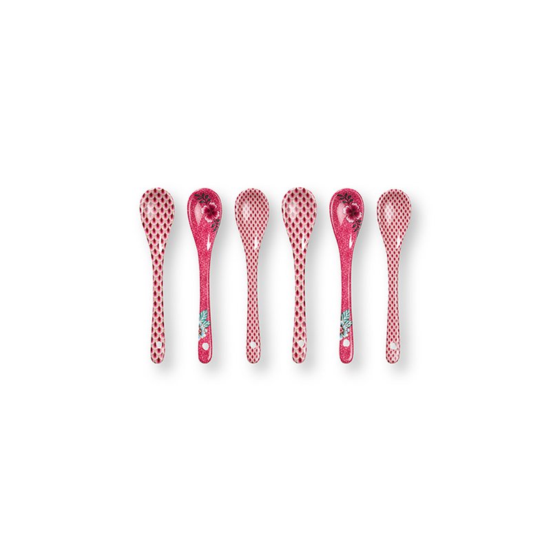 Giftset Teelöffel Oriental Flower Festival Dark Pink 13cm