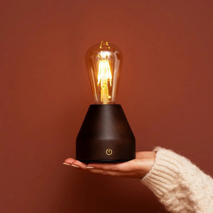 Zavi Dunkelbraune wiederaufladbare Tischlampe | LED, kabellos