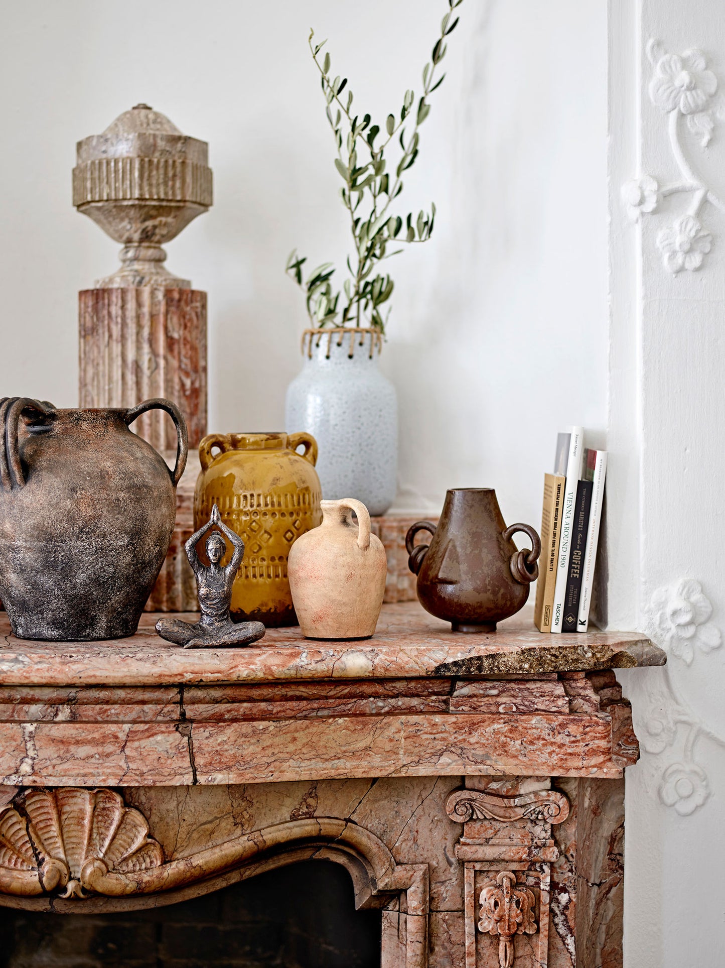 Bloomingville Rijad Deko-Vase, Gelb, Terrakotta